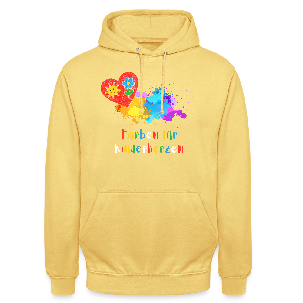 Unisex Hoodie "Farben für Kinderherzen" Zitronengelb Unisex Hoodie