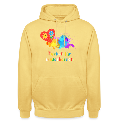 Unisex Hoodie "Farben für Kinderherzen" Zitronengelb Unisex Hoodie