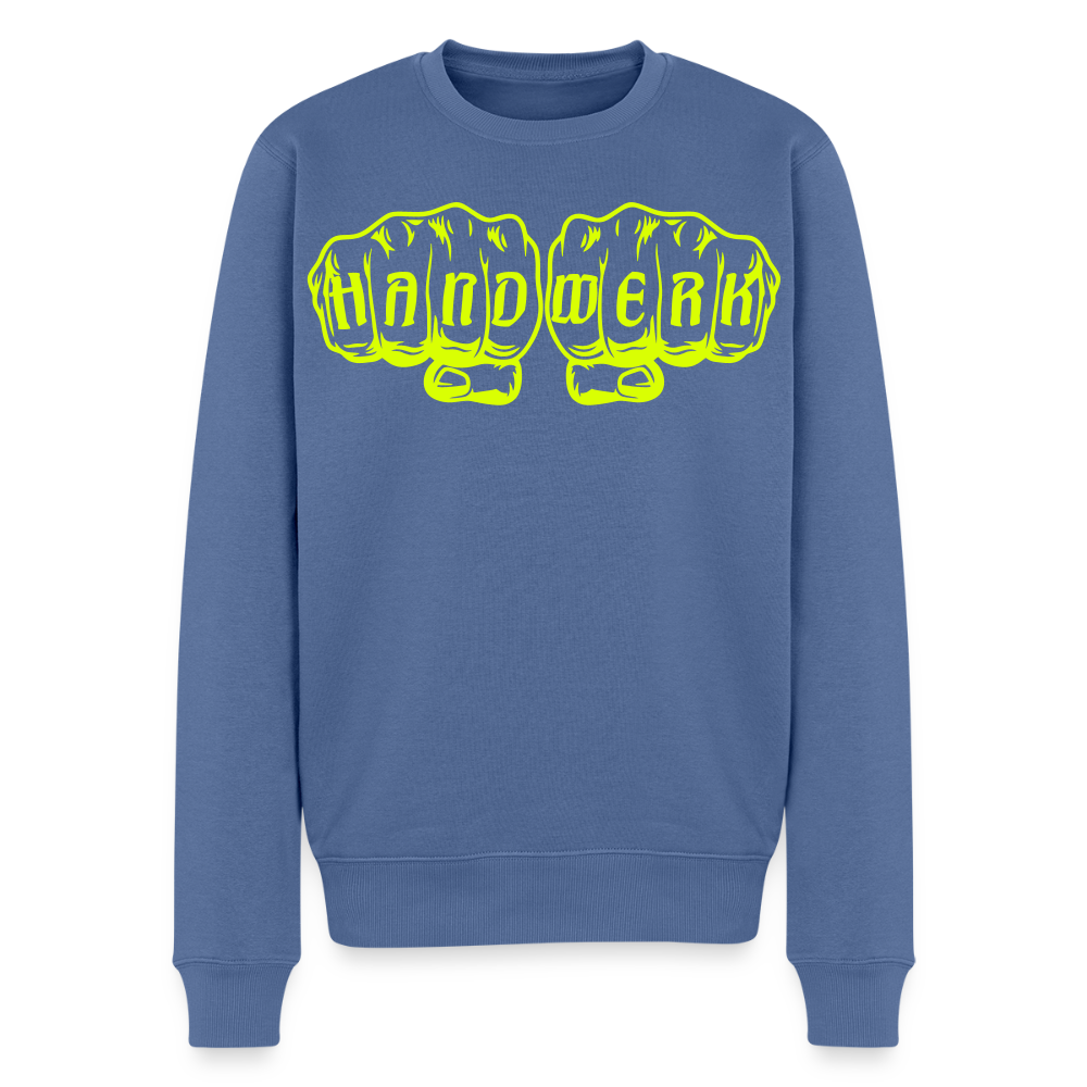 Unisex Premium Pullover "Zimmermann" neongelb Taubenblau Männer Premium Pullover