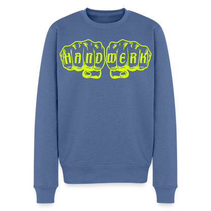 Unisex Premium Pullover "Zimmermann" neongelb Taubenblau Männer Premium Pullover