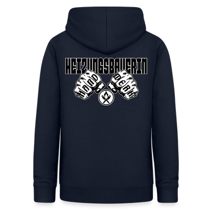 Frauen Hoodie "Heizungsbauerin" (beidseitig beruckt) Navy Frauen Hoodie