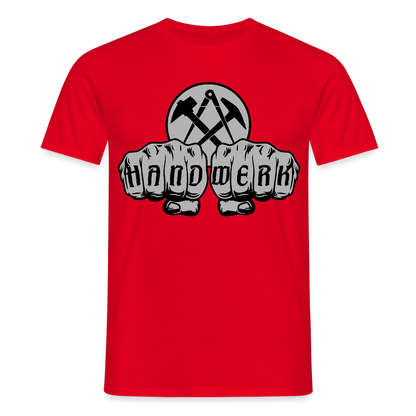 Unisex T-Shirt "Dachdecker" Rot Männer T-Shirt