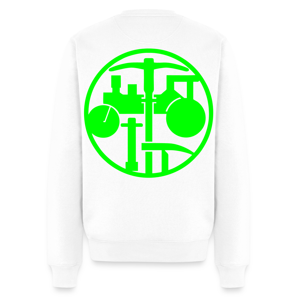 Unisex Premium Pullover "Strassenbauer" neongrün Weiß Männer Premium Pullover
