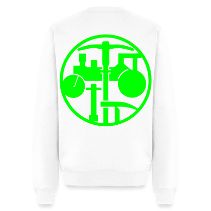 Unisex Premium Pullover "Strassenbauer" neongrün Weiß Männer Premium Pullover