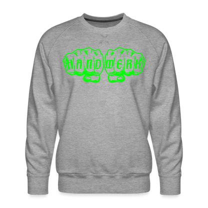 Unisex Premium Pullover "Steinmetz" neongrün Grau meliert Männer Premium Pullover