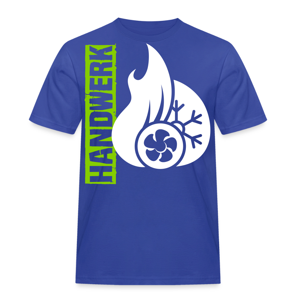 Unisex Workwear T-Shirt "Klimatechniker" Royalblau Männer Workwear T-Shirt