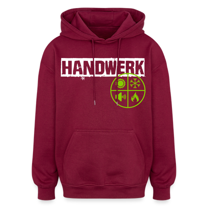 Oversized Unisex Hoodie "Isolierer" Burgunderrot Oversized Unisex Hoodie