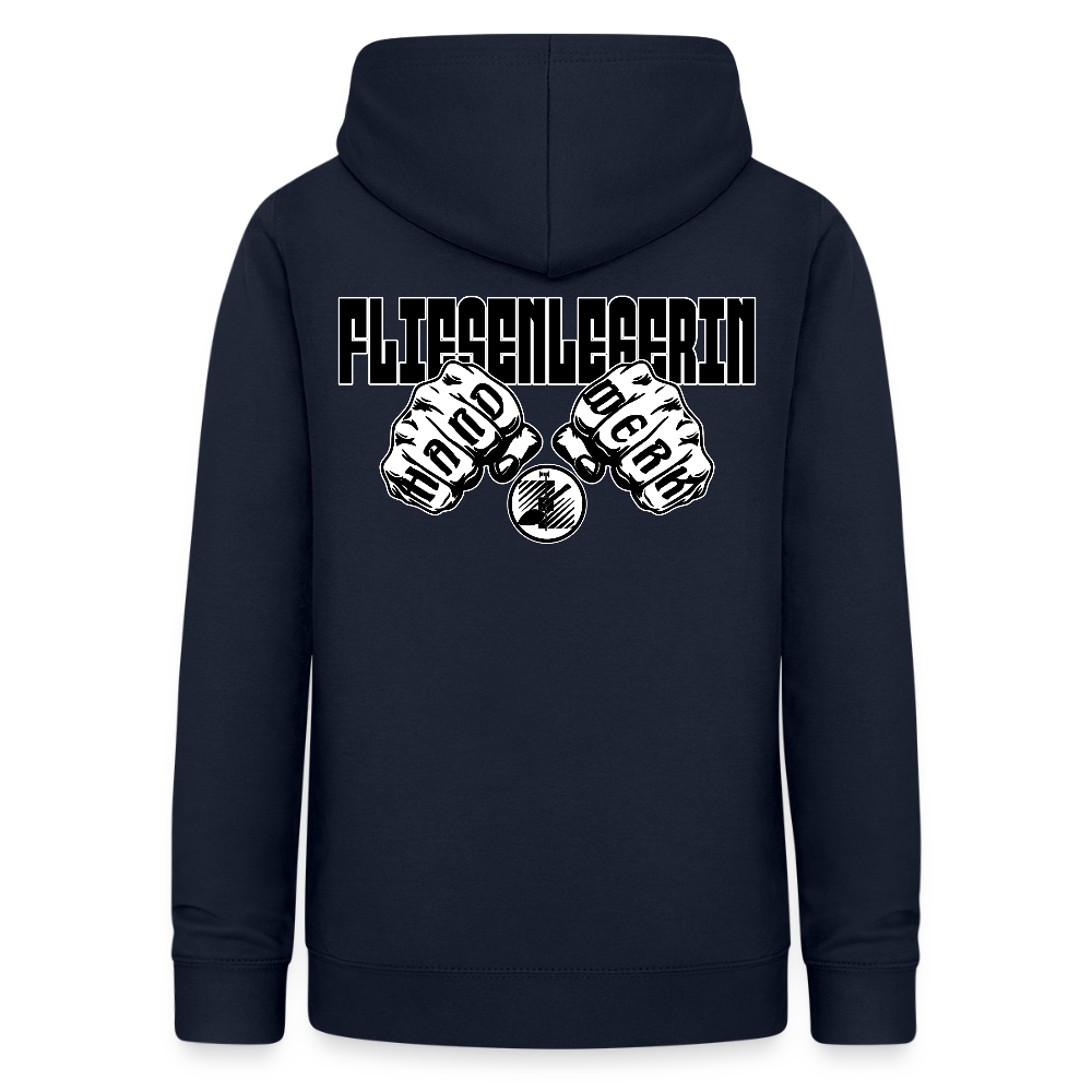 Frauen Hoodie "Fliesenlegerin" (beidseitig beruckt) Navy Frauen Hoodie
