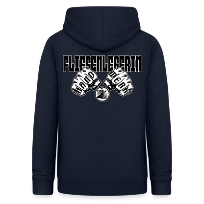 Frauen Hoodie "Fliesenlegerin" (beidseitig beruckt) Navy Frauen Hoodie