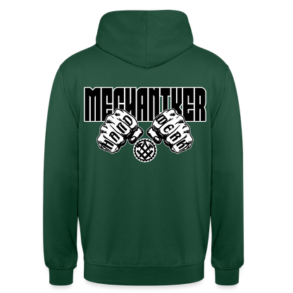 Unisex Hoodie "Mechaniker" (beidseitig bedruckt) Flaschengrün Unisex Hoodie