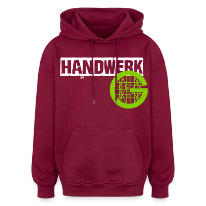 Oversized Unisex Hoodie "Gerüstbauer" Burgunderrot Oversized Unisex Hoodie