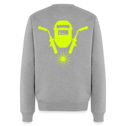 Unisex Premium Pullover "Schweisser" neongelb Grau meliert Männer Premium Pullover