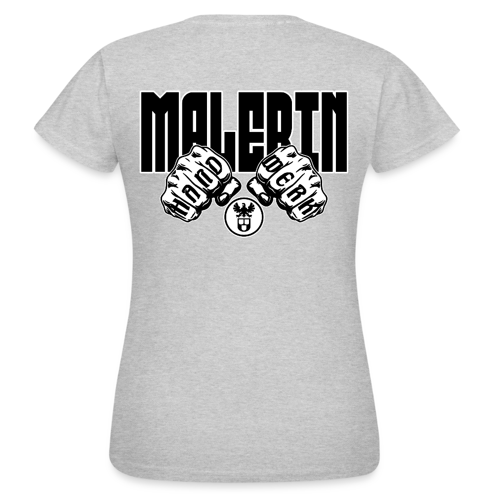 Frauen T-Shirt "Malerin" (beidseitig bedruckt) Grau meliert Frauen T-Shirt