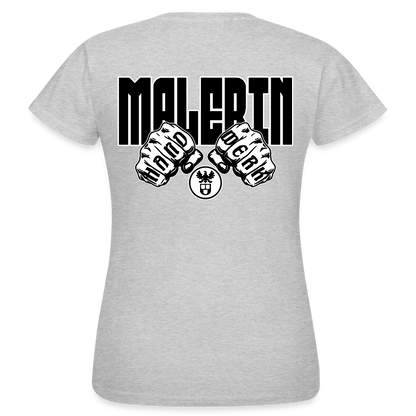 Frauen T-Shirt "Malerin" (beidseitig bedruckt) Grau meliert Frauen T-Shirt