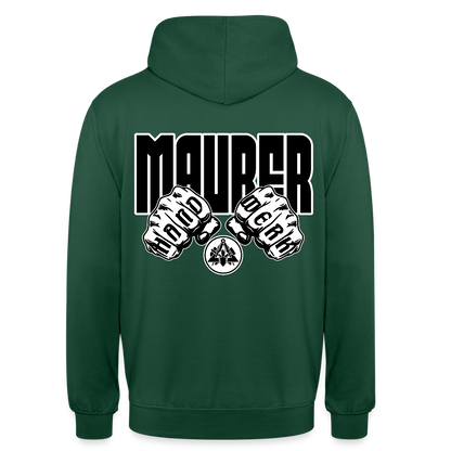 Unisex Hoodie "Maurer" (beidseitig bedruckt) Flaschengrün Unisex Hoodie