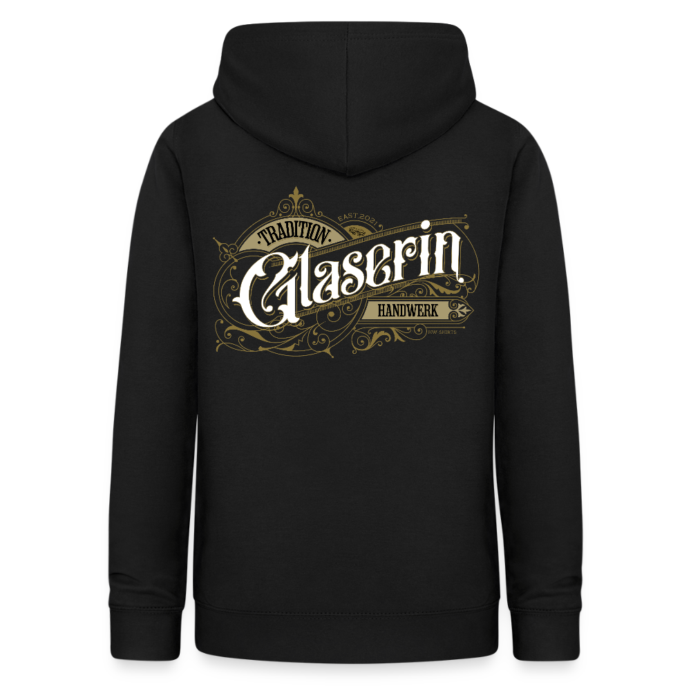 Frauen Hoodie "Glaserin" Nostalgie Handwerk Schwarz Frauen Hoodie