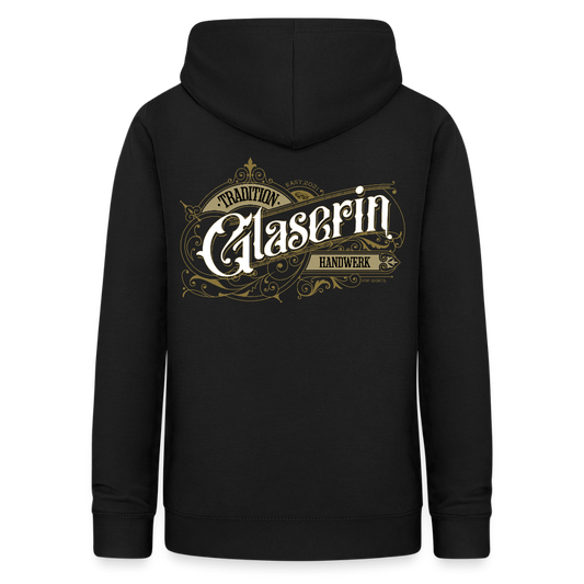 Frauen Hoodie "Glaserin" Nostalgie Handwerk Schwarz Frauen Hoodie