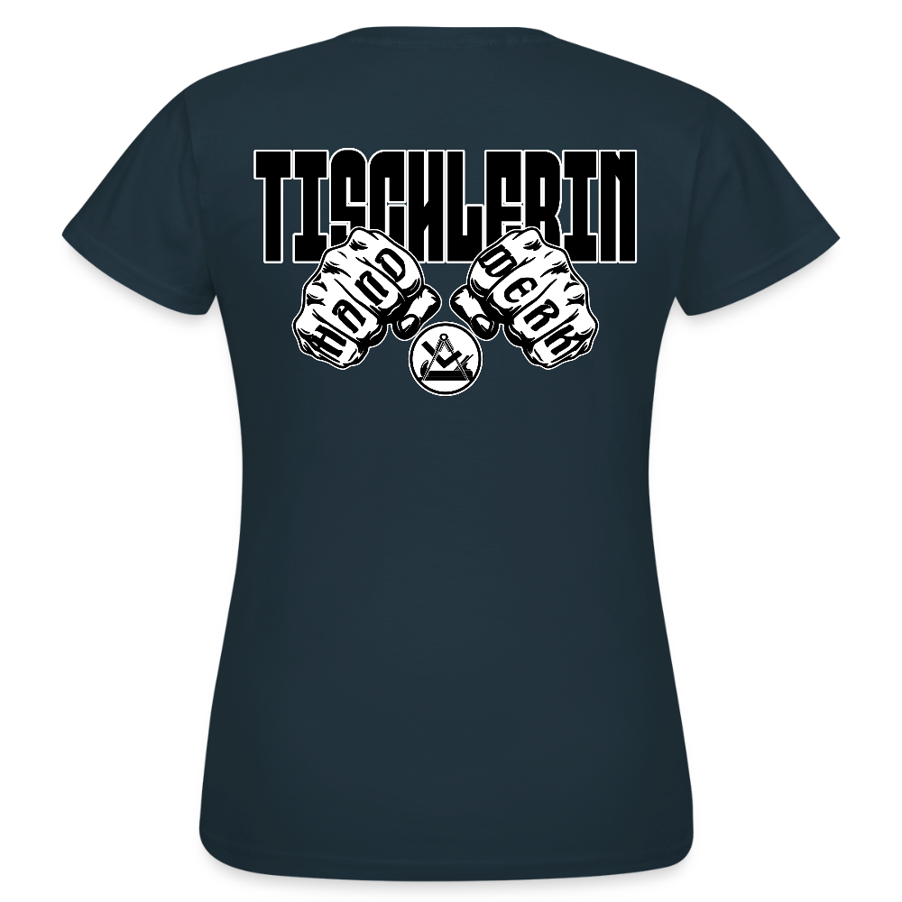 Frauen T-Shirt "Tischlerin" (beidseitig bedruckt) Navy Frauen T-Shirt