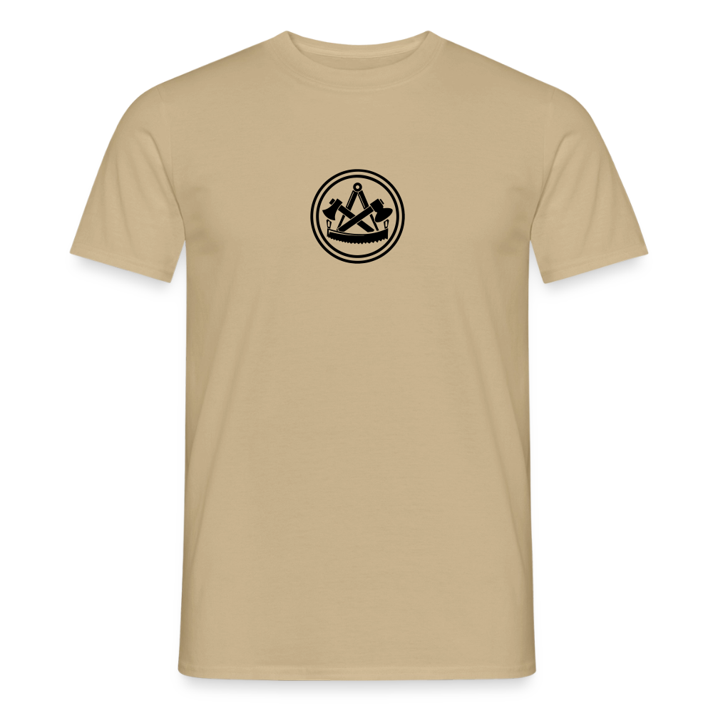 Unisex Zimmermann T-Shirt von Spreadconnect mit beidseitigem Handwerker-Design, schwarzes Baumwollshirt mit Skull- und Zunft-Motiv