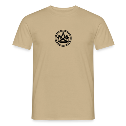 Unisex Zimmermann T-Shirt von Spreadconnect mit beidseitigem Handwerker-Design, schwarzes Baumwollshirt mit Skull- und Zunft-Motiv