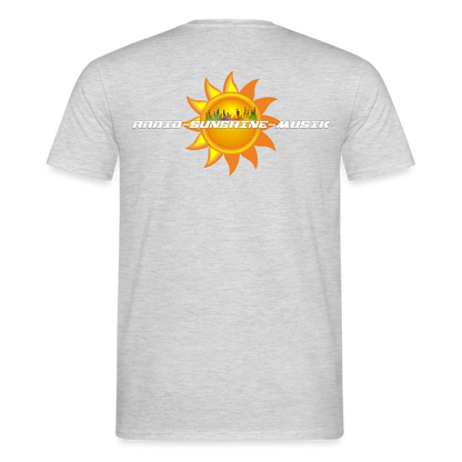 Unisex T-Shirt "Radio-Sunshine-Musik" (beidseitig bedruckt) Grau meliert Männer T-Shirt