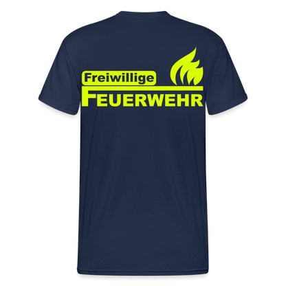 Unisex T-Shirt "Feuerwehr 2" beidseitig bedruckt - Navy