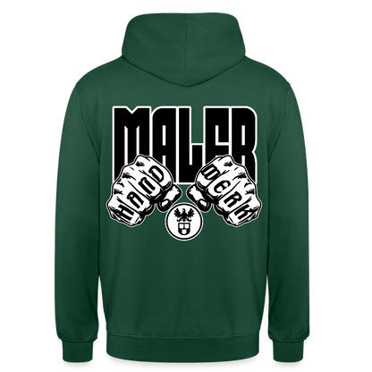 Unisex Hoodie "Maler" (beidseitig bedruckt) Flaschengrün Unisex Hoodie