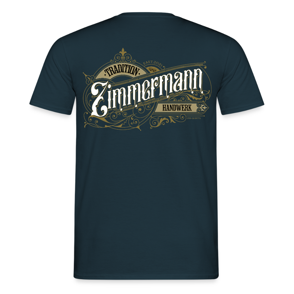 Unisex T-Shirt "Zimmermann" Nostalgie Handwerk Navy Männer T-Shirt