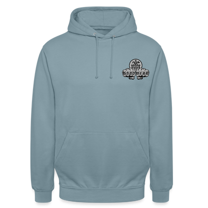 Unisex Standard Hoodie "Betonbauer" beidseitig bedruckt Nebelblau Unisex Hoodie
