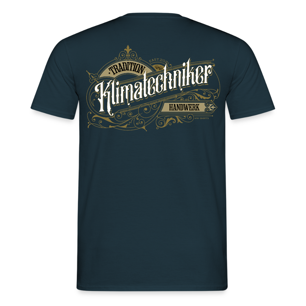 Unisex T-Shirt "Klimatechniker" Nostalgie Handwerk Navy Männer T-Shirt