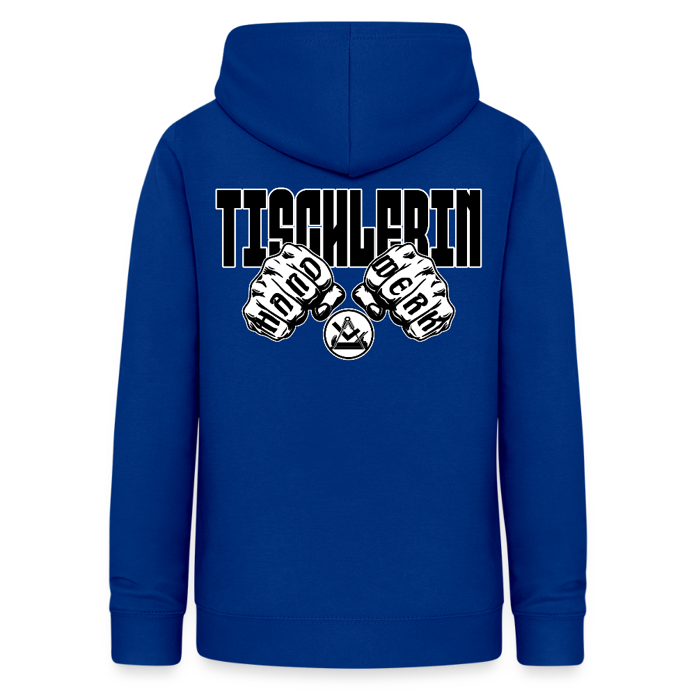 Frauen Hoodie "Tischlerin" (beidseitig beruckt) Royalblau Frauen Hoodie