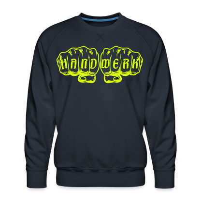 Unisex Premium Pullover "Klimatechniker" neongelb - Navy