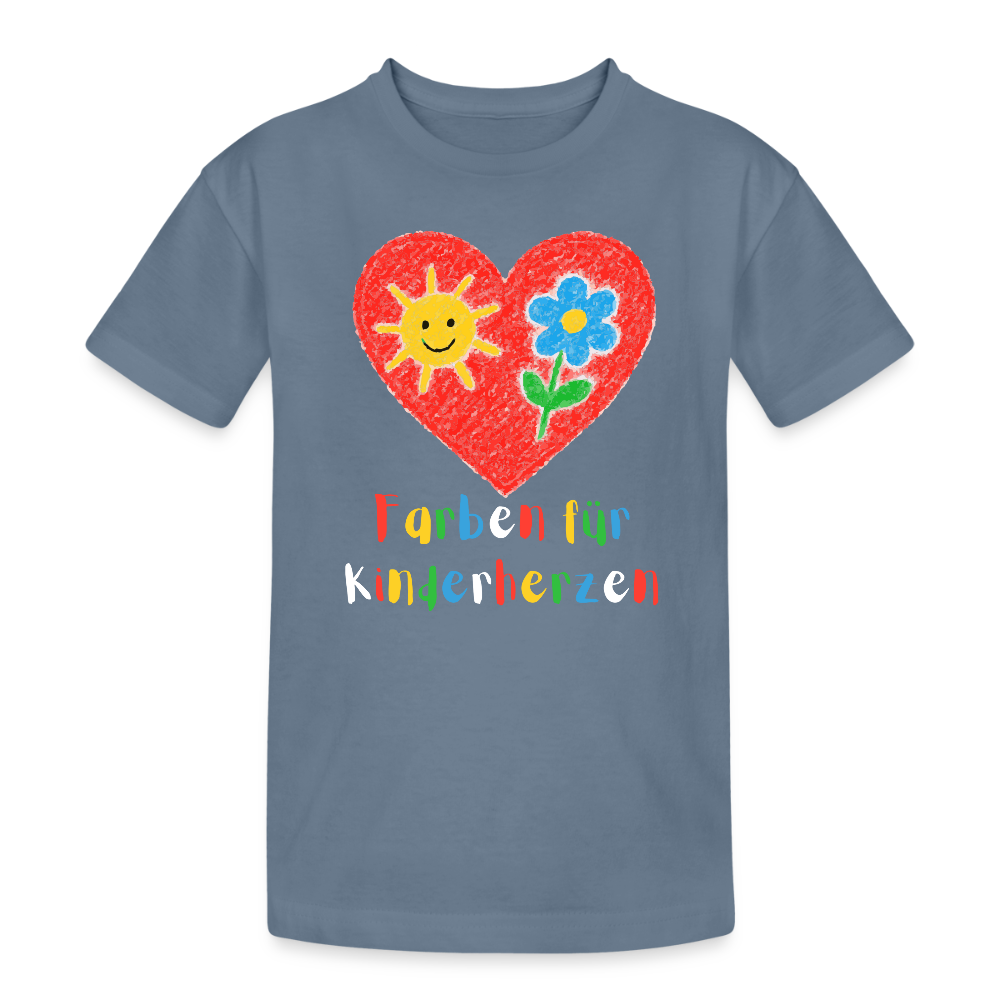 Kinder T-Shirt "Farben für Kinderherzen" Blaugrau Kinder Heavy Cotton T-Shirt
