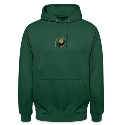Unisex Hoodie "Handwerk-Rockt" (beidseitig bedruckt) - Flaschengrün
