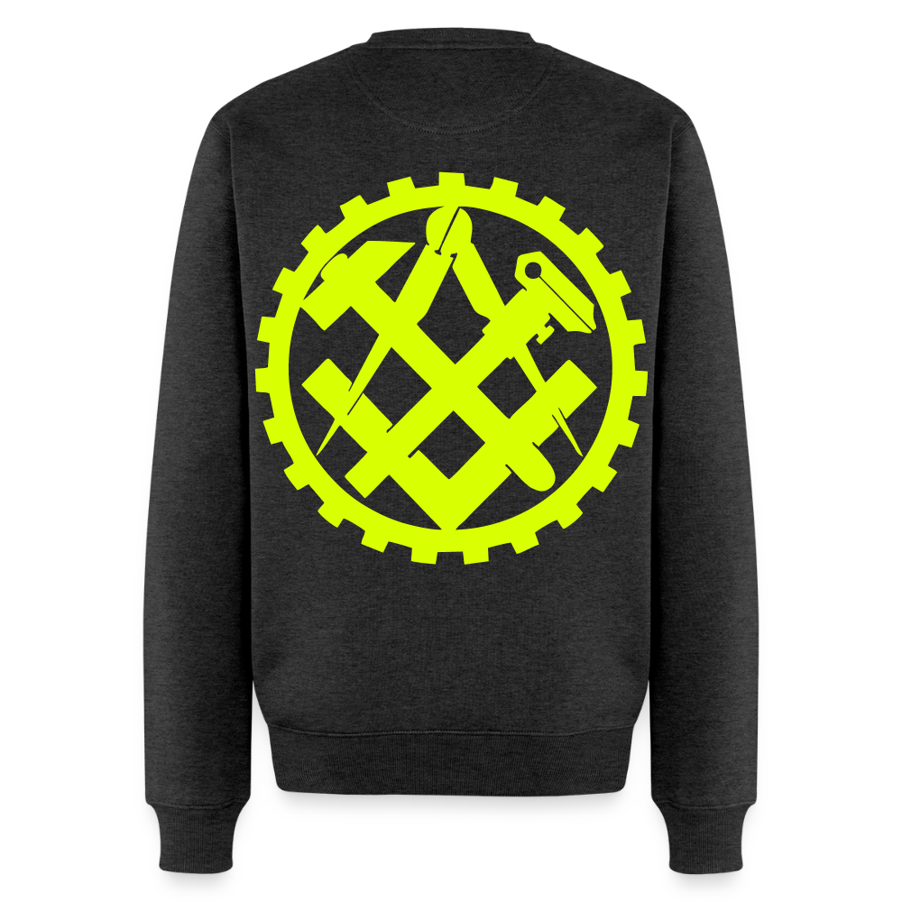 Unisex Premium Pullover "Mechaniker" neongelb Anthrazit meliert Männer Premium Pullover