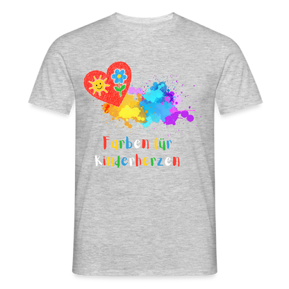 Unisex T-Shirt "Farben für Kinderherzen" Grau meliert Männer T-Shirt
