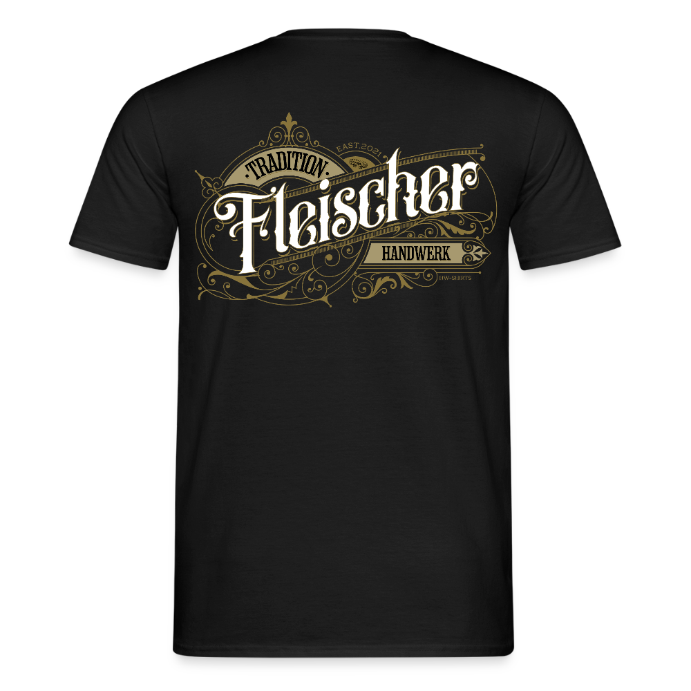 Unisex T-Shirt "Fleischer" Nostalgie Handwerk Schwarz Männer T-Shirt