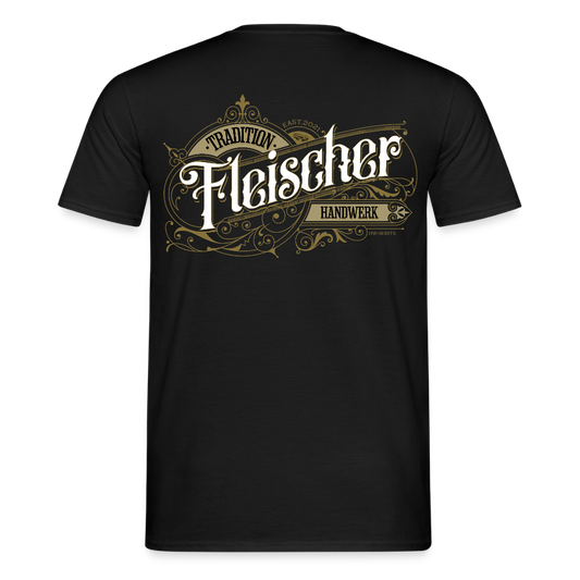 Unisex T-Shirt "Fleischer" Nostalgie Handwerk Schwarz Männer T-Shirt