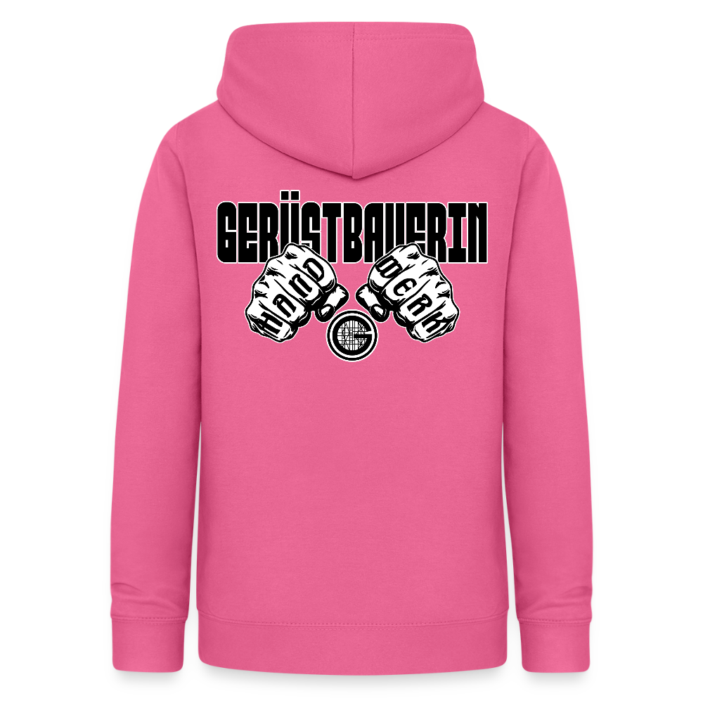 Frauen Hoodie "Gerüstbauerin" (beidseitig beruckt) - Pink