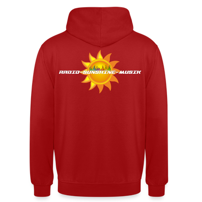 Unisex Hoodie "Radio-Sunshine-Musik" (beidseitig bedruckt) Rot Unisex Hoodie