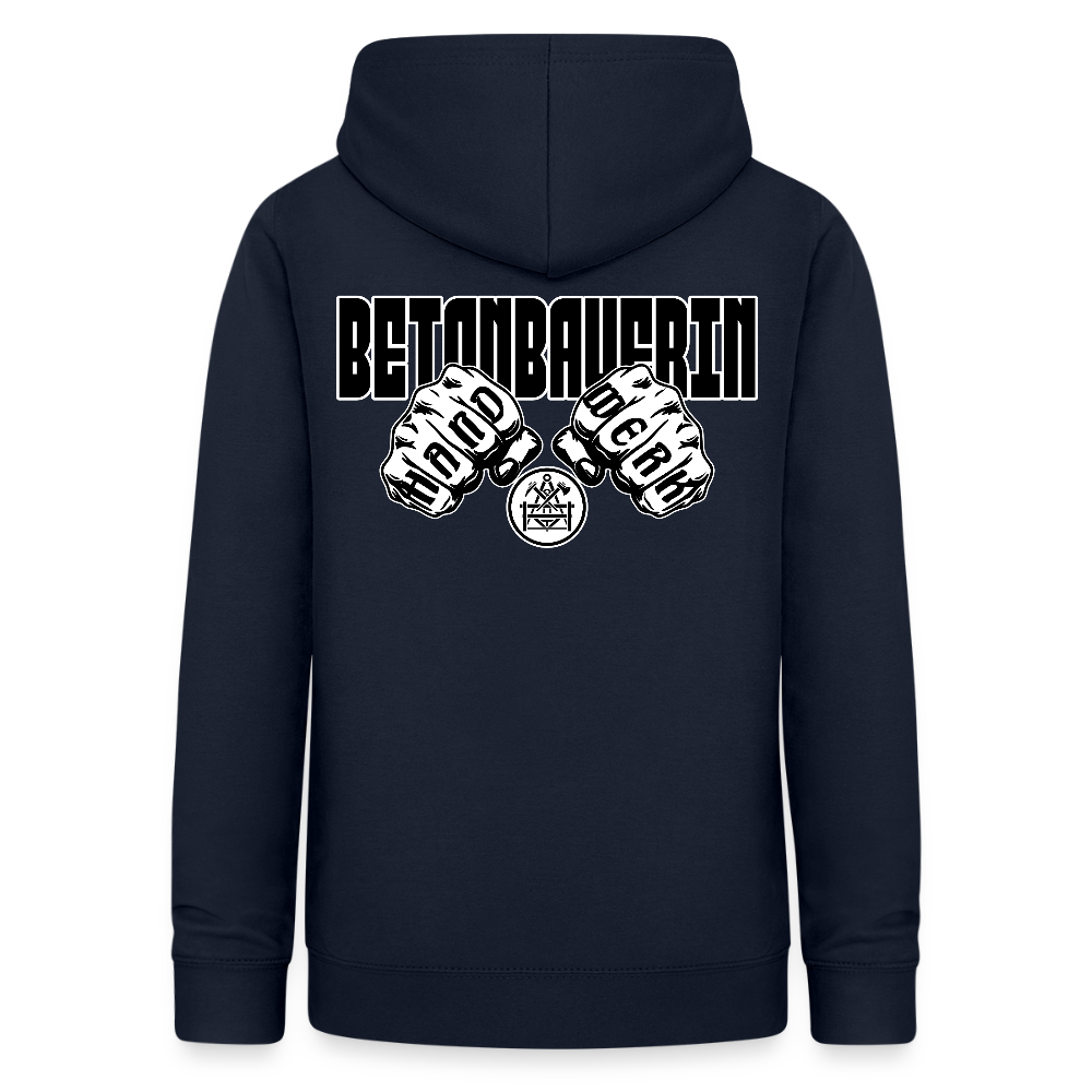 Frauen Hoodie "Betonbauerin" (beidseitig beruckt) Navy Frauen Hoodie