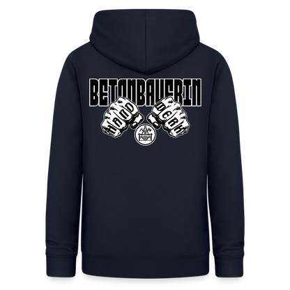 Frauen Hoodie "Betonbauerin" (beidseitig beruckt) Navy Frauen Hoodie