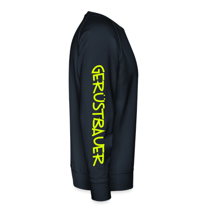 Unisex Premium Pullover "Gerüstbauer" neongelb - Navy
