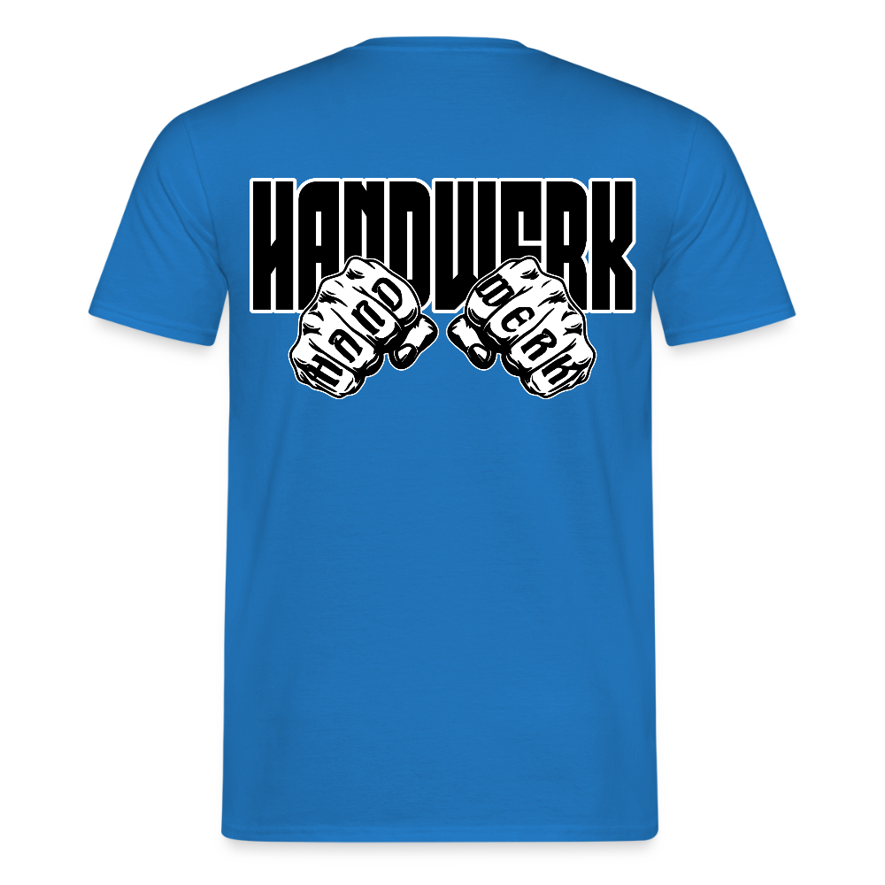 Unisex T-Shirt "Handwerk" (beidseitig bedruckt) Royalblau Männer T-Shirt