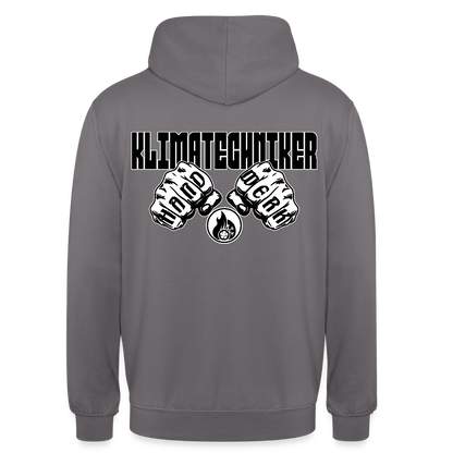 Unisex Hoodie "Klimatechniker" (beidseitig bedruckt) - Mittelgrau