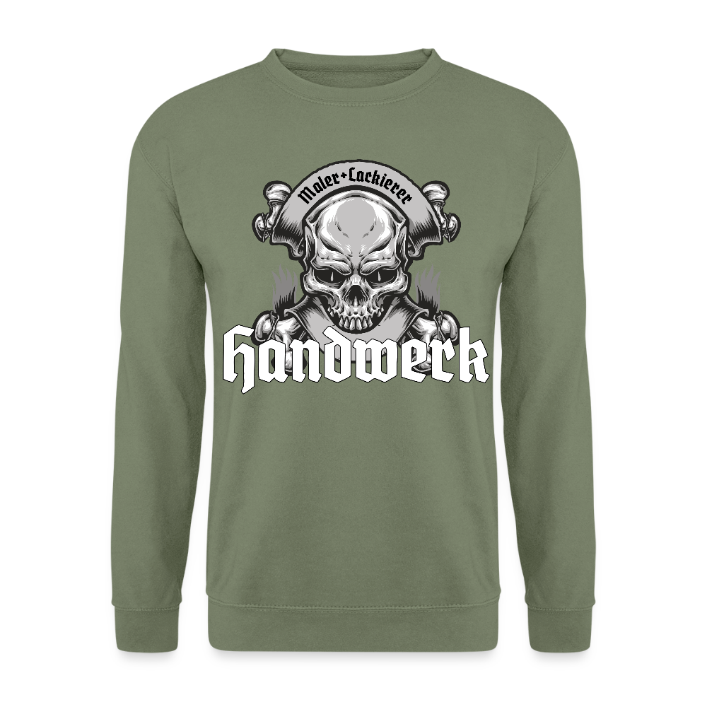 Unisex Pullover "Skull-Maler/Lackierer" Armeegrün Unisex Pullover