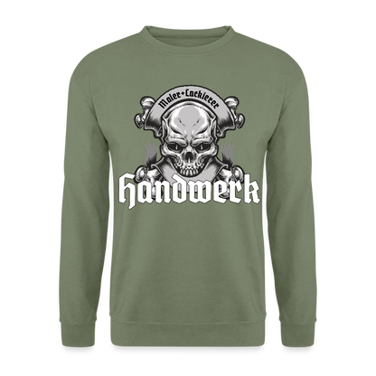 Unisex Pullover "Skull-Maler/Lackierer" Armeegrün Unisex Pullover