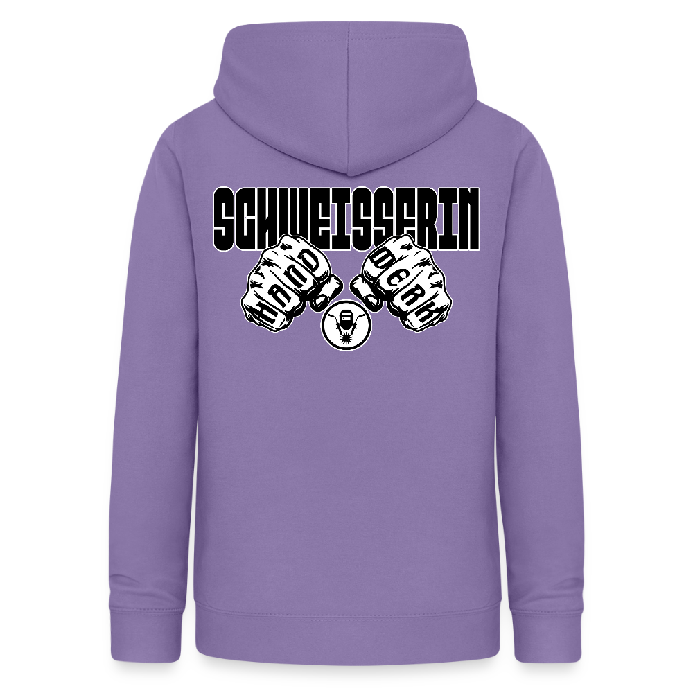 Frauen Hoodie "Schweisserin" (beidseitig beruckt) Lavendel Frauen Hoodie