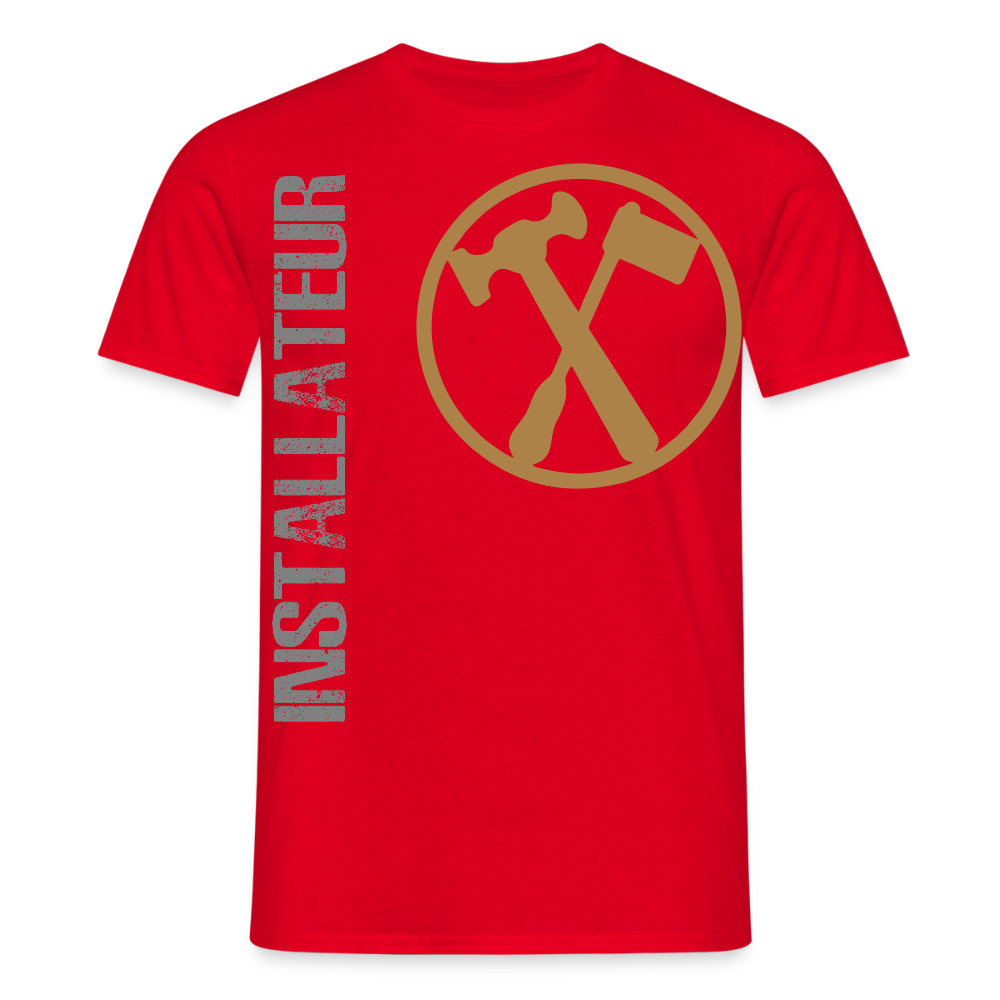 Unisex T-Shirt "Installateur" Rot Männer T-Shirt
