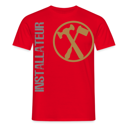 Unisex T-Shirt "Installateur" Rot Männer T-Shirt